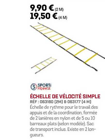 échelle de vélocité simple sporti france
