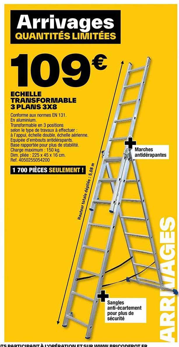 échelle transformable 2 plans 3x8