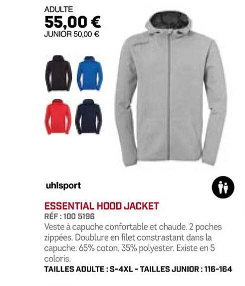 essential hood jacket uhlsport