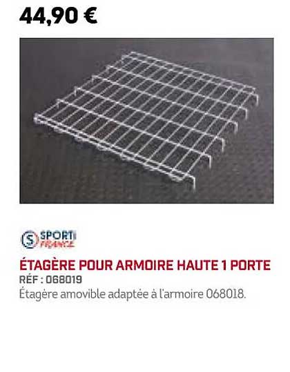 étagère pour armoire haute 1 porte sporti france