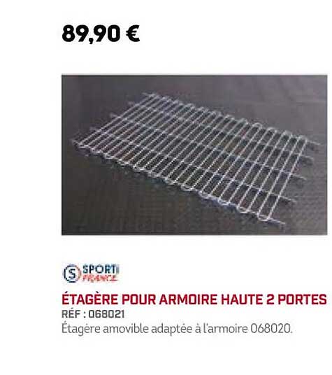 étagère pour armoire haute 2 portes sporti france