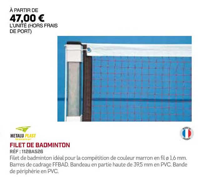filet de badminton metalu plast