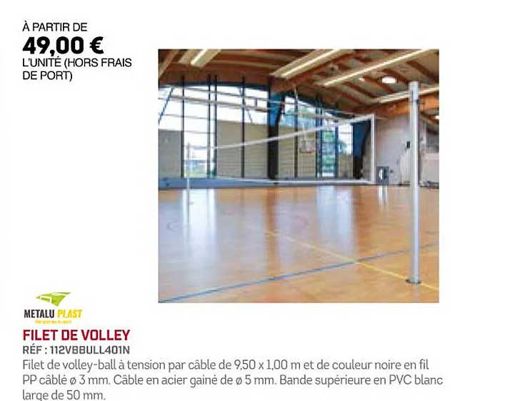 Filet De Volley Metalu Plast