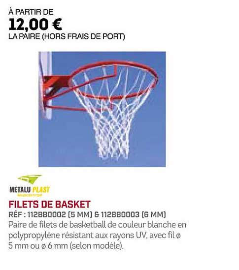filets de basket metalu plast