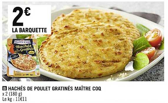hachés de poulet gratinés maître coq