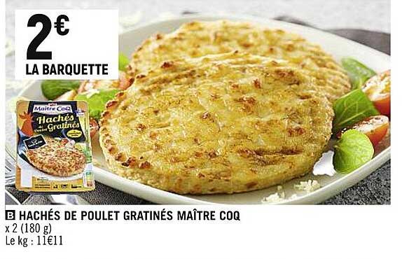 hachés de poulet gratinés maître coq