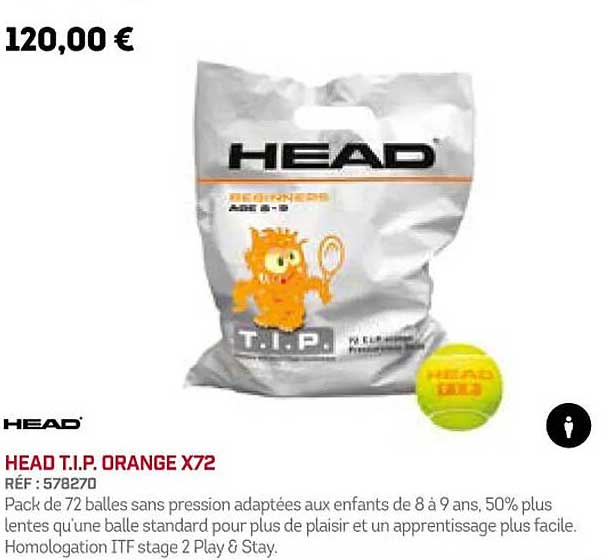 head t.i.p. orange x72