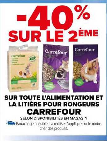l'alimentation et la litière pour rongeurs carrefour