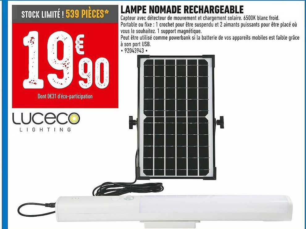 lampe nomade rechargeable luceco
