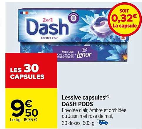 Lessive Capsules Dash Pods