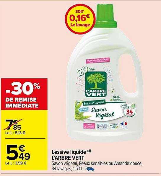 lessive liquide l'arbre vert