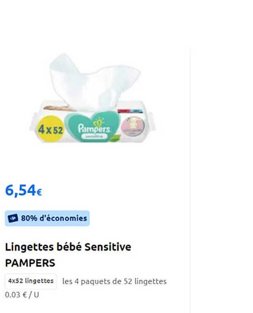 Lingettes Bébé Sensitive Pampers