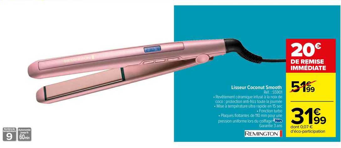 lisseur coconut smooth remington