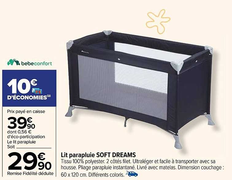lit parapluie soft dreams bébé confort