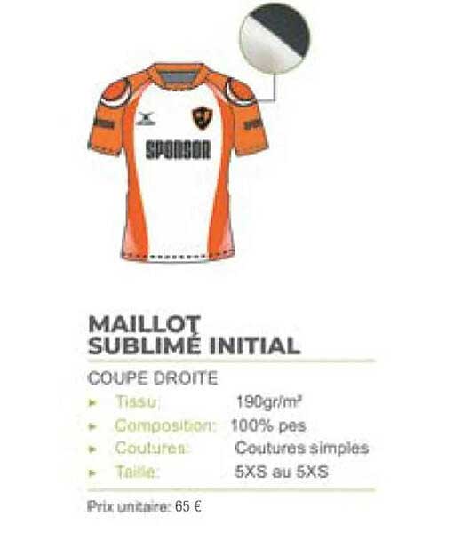 maillot sublimé initial