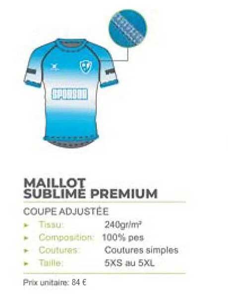 maillot sublimé premium