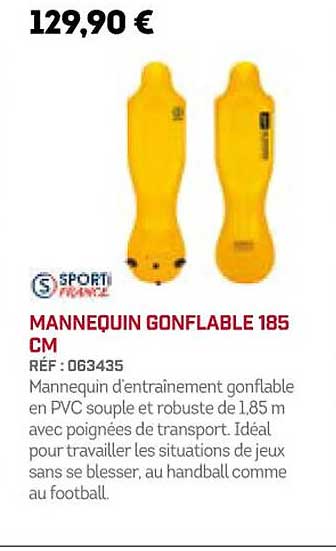 mannequin gonflable 185 cm sporti france