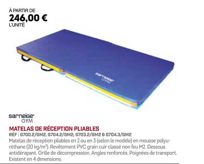 matelas de réception pliables sarneige gym