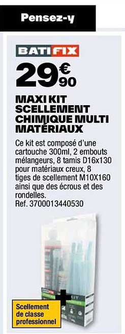 maxi kit scellement chimique multi matériaux batifix