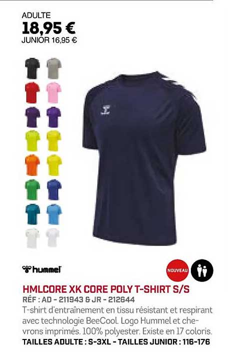 mhlcore xk core poly t-shirt s s hummel