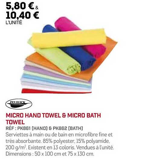 micro hand towel & mciro bath towel pen duick