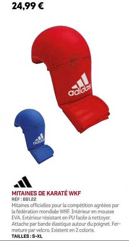 mitaines de karaté wkf adidas