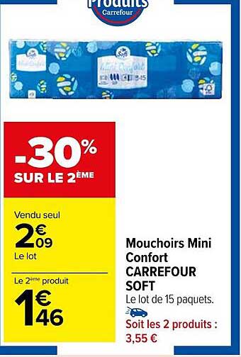 Mouchoirs Mini Confort Carrefour Soft