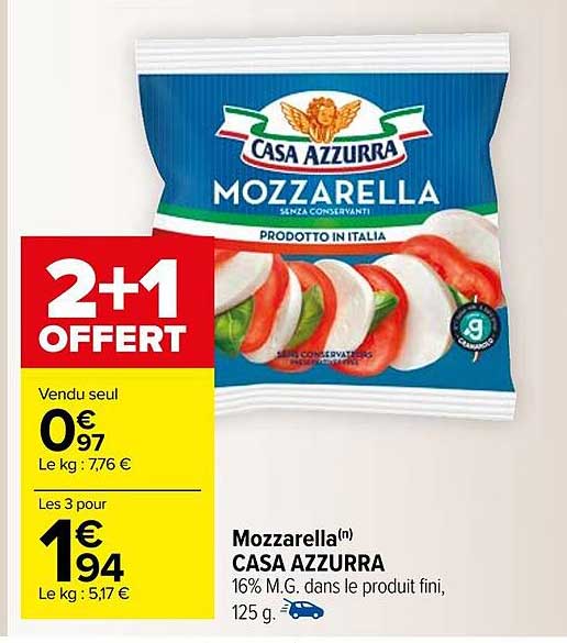 mozzarella casa azzurra