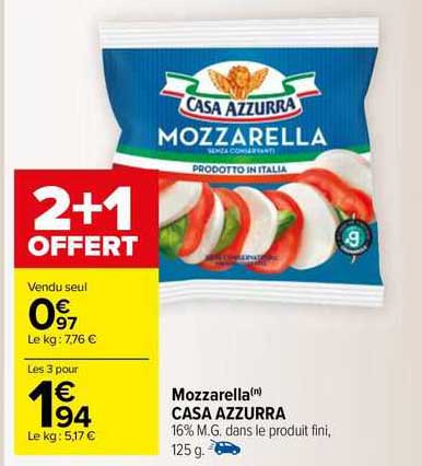 mozzarella casa azzurra