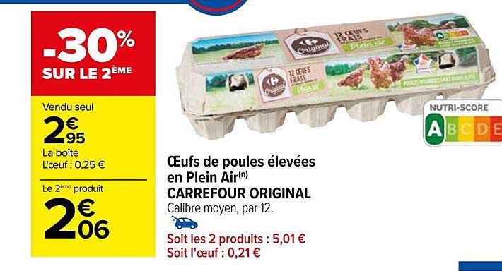 oeufs de poules élevées en plein air carrefour original