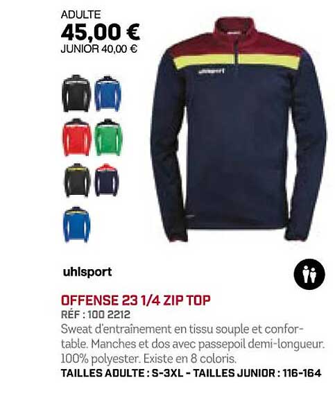 Offense 23 1 4 Zip Top Uhlsport