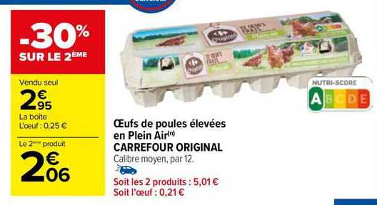 œufs de poules élevées en plein air carrefour original