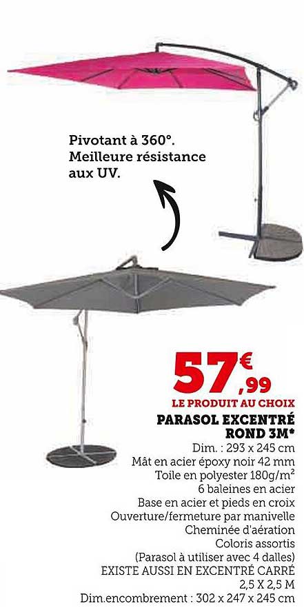 parasol excentré rond 3m