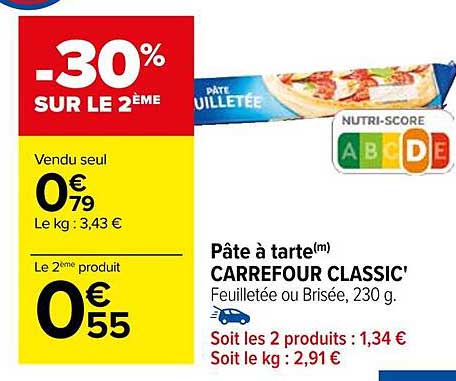 Pâte à Tarte Carrefour Classic'