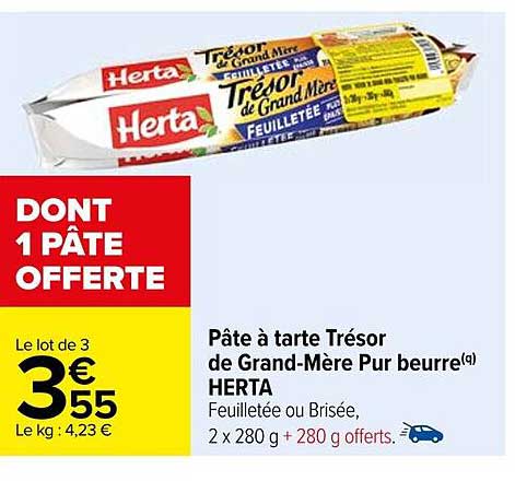 pâte à tarte trésor de grand-mère pur beurre herta