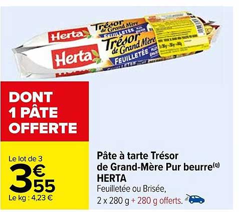 pâte à tarte trésor de grand-mère pur beurre herta