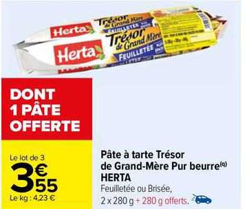 pâte à tarte trésor de grand-mère pur beurre herta