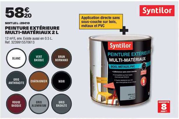 peinture extérieur multi-matériaux 2 l syntilor