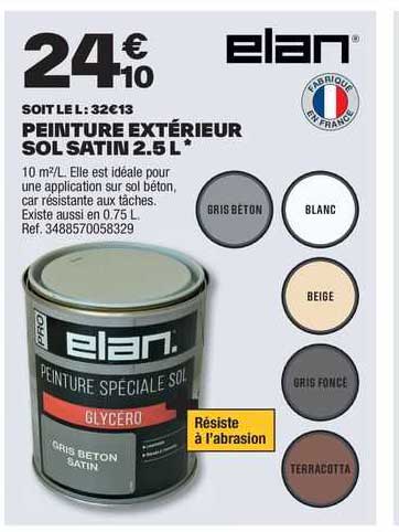 peinture extérieur sol satin 2.5 l elan