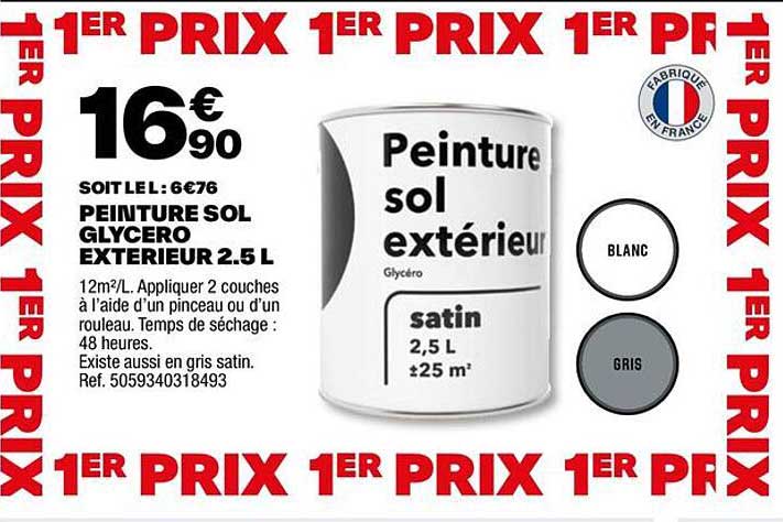 Peinture Sol Glycéro Extérieur 2.5 L