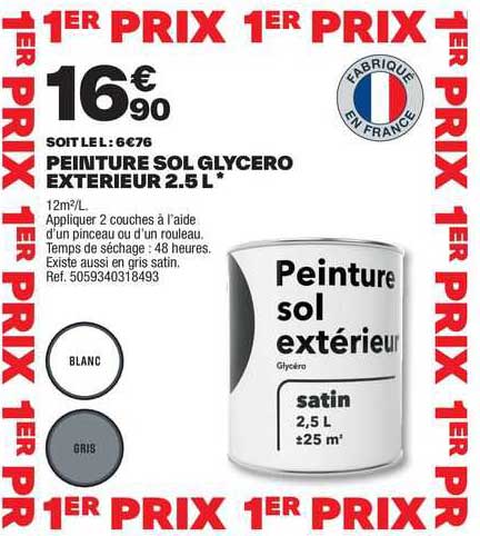 peinture sol glycero extérieur 2.5 l