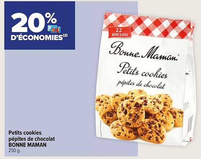 petits cookies pépites de chocolat bonne maman