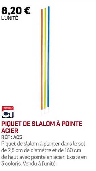 Piquet De Slalom à Pointe Acier Ct