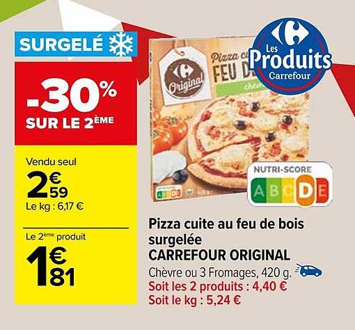 Pizza Cuite Au Feu De Bois Surgelée Carrefour Original