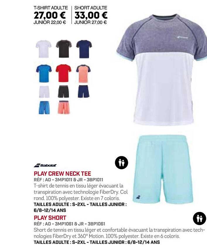 play crew neck tee play short babolat