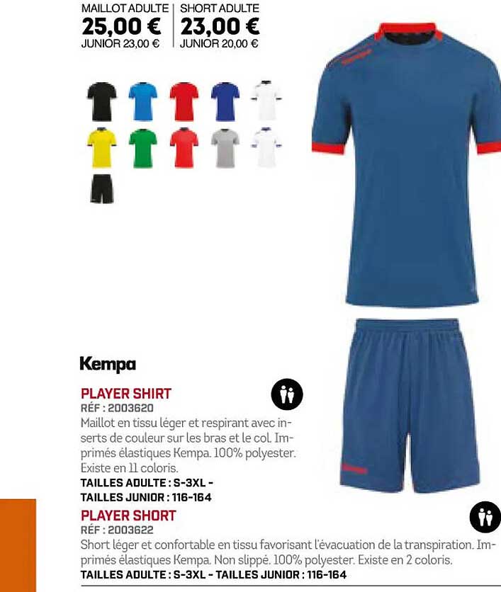 player shirt player short kempa