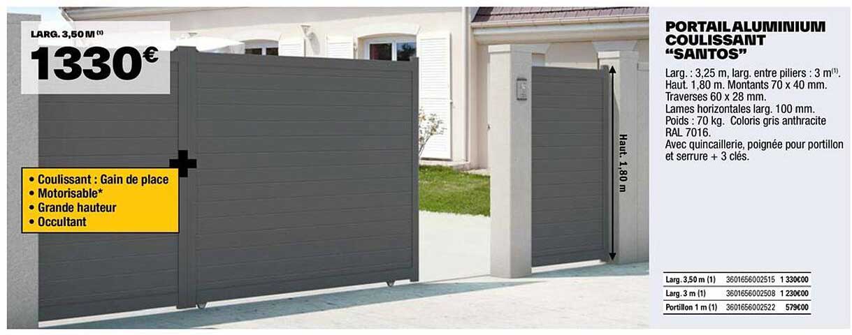 Portail Aluminium Coulissant "santos"