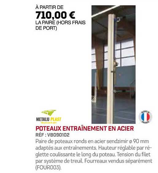 poteaux entraînement acier metalu plast