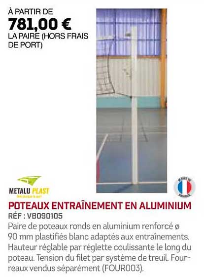 poteaux entraînement en aluminium metalu plast