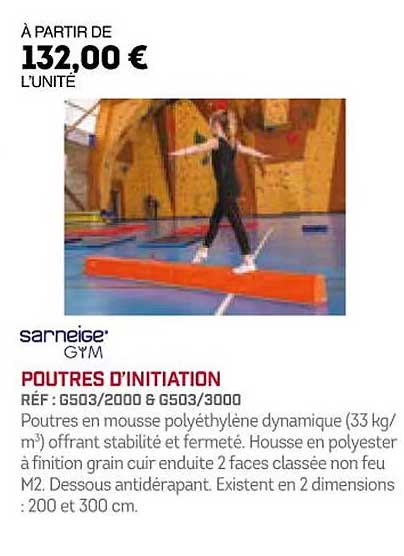 poutres d'initiation sarneige gym